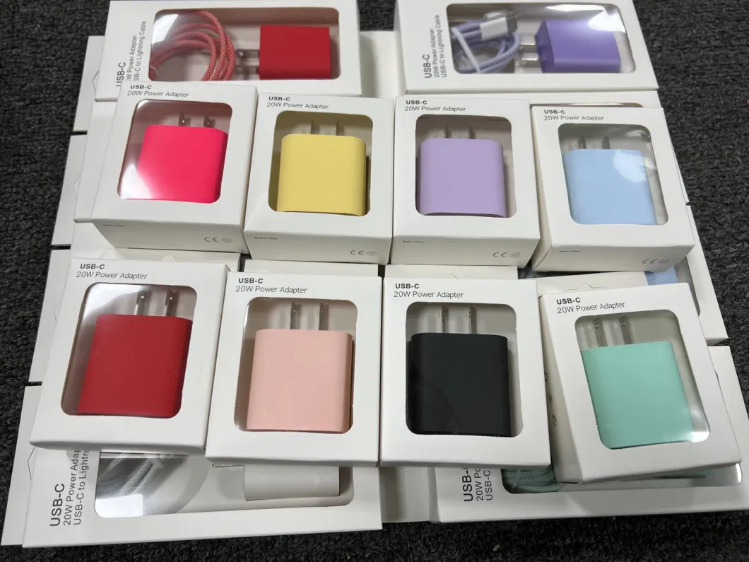 Factory Price 20W Color Charger Type C Power Adapter 1: 1 Fast Charger Pd USB C Mobile Phone Charger for iPhone 15 14 13 12 PRO Max