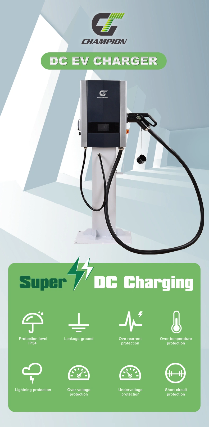DC GB/T Charger Electric Car Screen Display 30kw 15kw DC Ocpp Solar EV Charging Station EV Charger