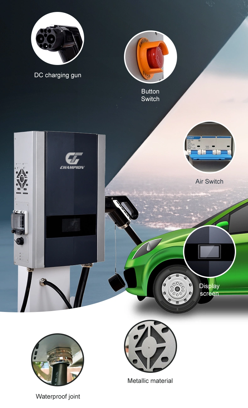 DC GB/T Charger Electric Car Screen Display 30kw 15kw DC Ocpp Solar EV Charging Station EV Charger